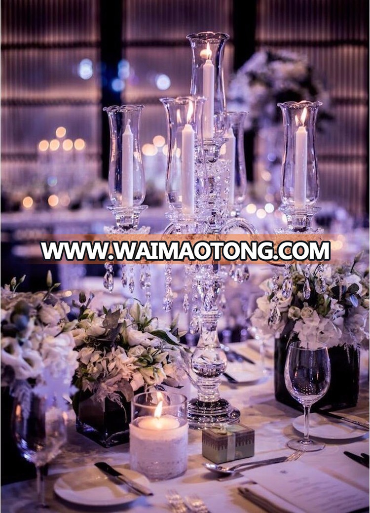 beautiful 7 arms crystal candelabra lampshade for wedding centerpiece decoration