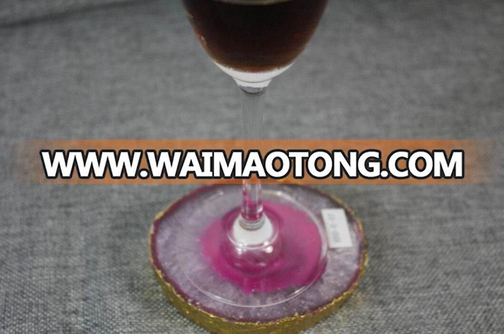 gold plated thick coaster agate coaster