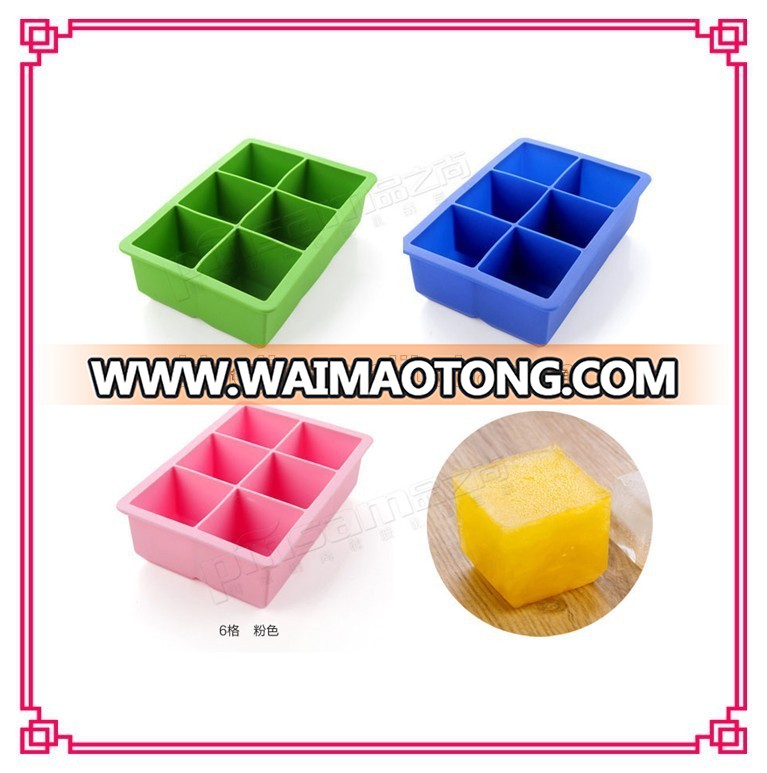 durable silicone ice form,Bar craft Rubber ice cube tray,whisky ice blocks 6-FDA silicone Tovolo King ice cube