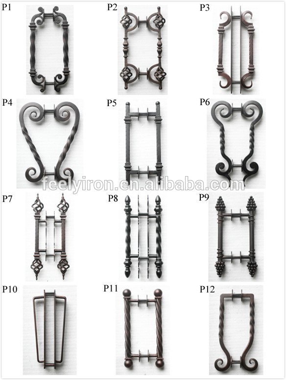 Simple Double Wrought Iron Door FS-118