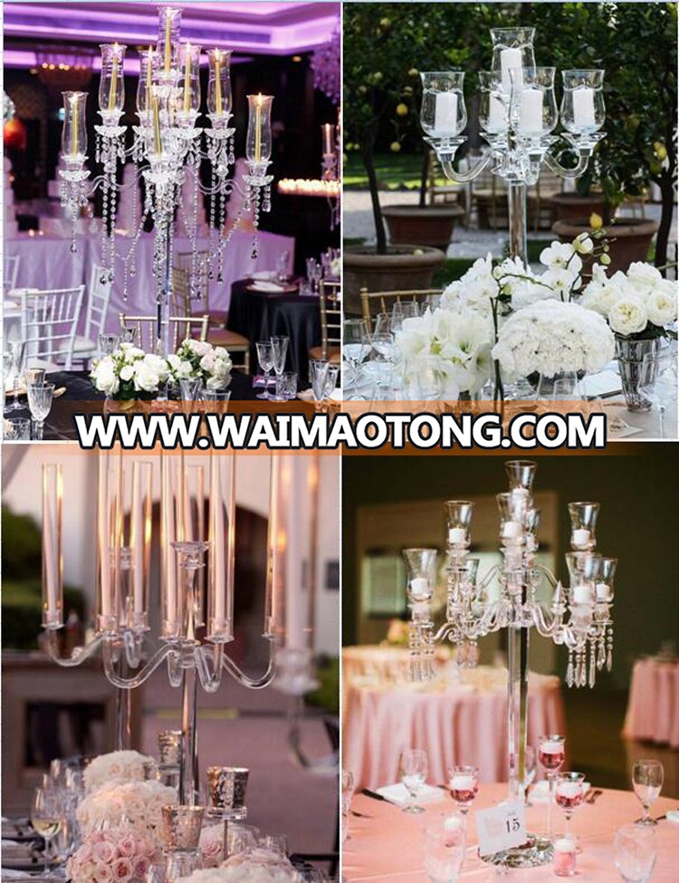 crystal glass candelabra centerpieces 9 arms tall gold candelabra on sale