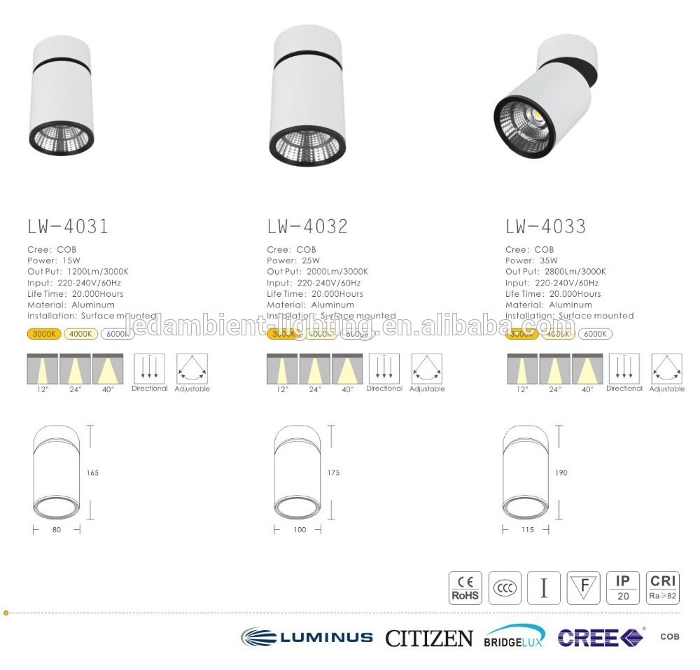 Restaurant using LED Aluminium ceiling type COB surface mount lights profile fixtures