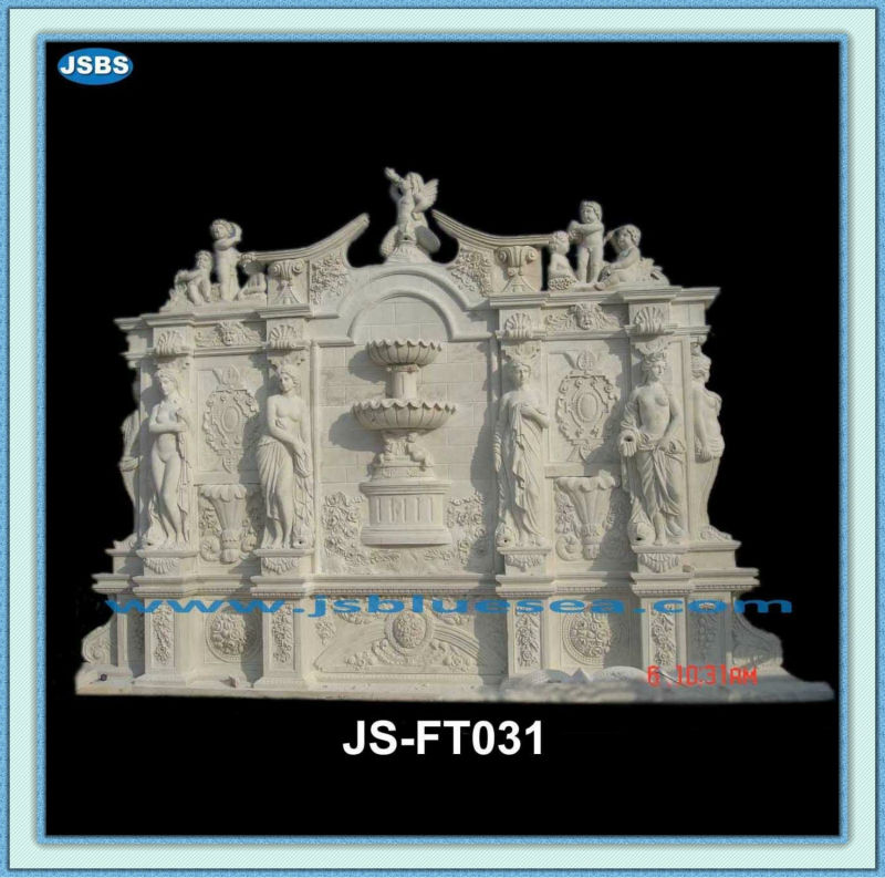 large outdoor lady marble wall waterfall fountains