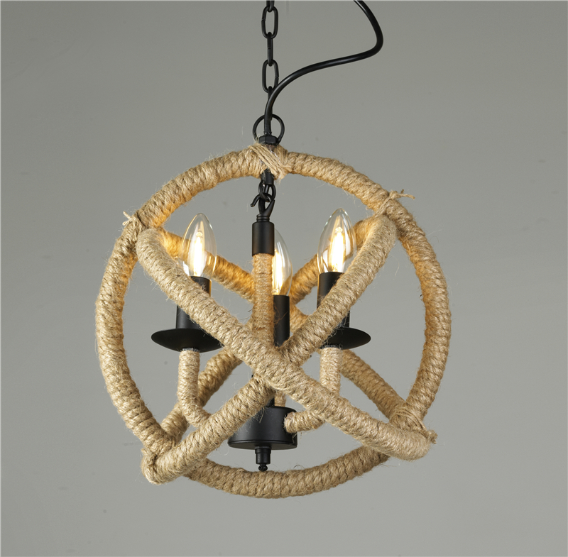 American Style Retro Hemp Rope Pendant Light E27 E26 Vintage Edison Lamp NS-125020