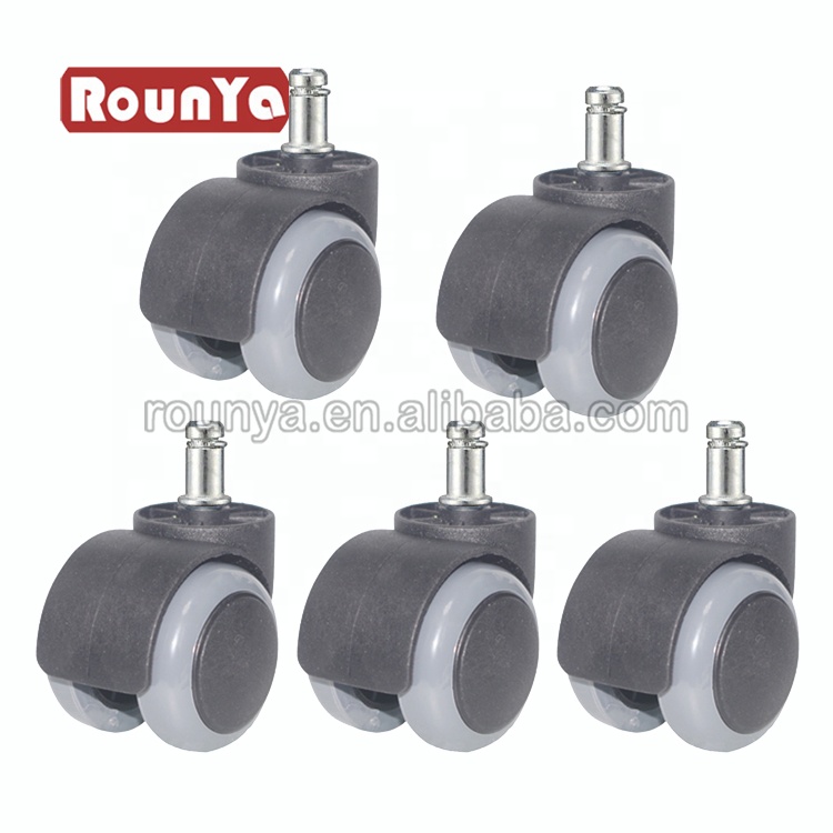 5 pack office chair caster wheel standard size replacement swivel rolling 11 x 22 mm stem