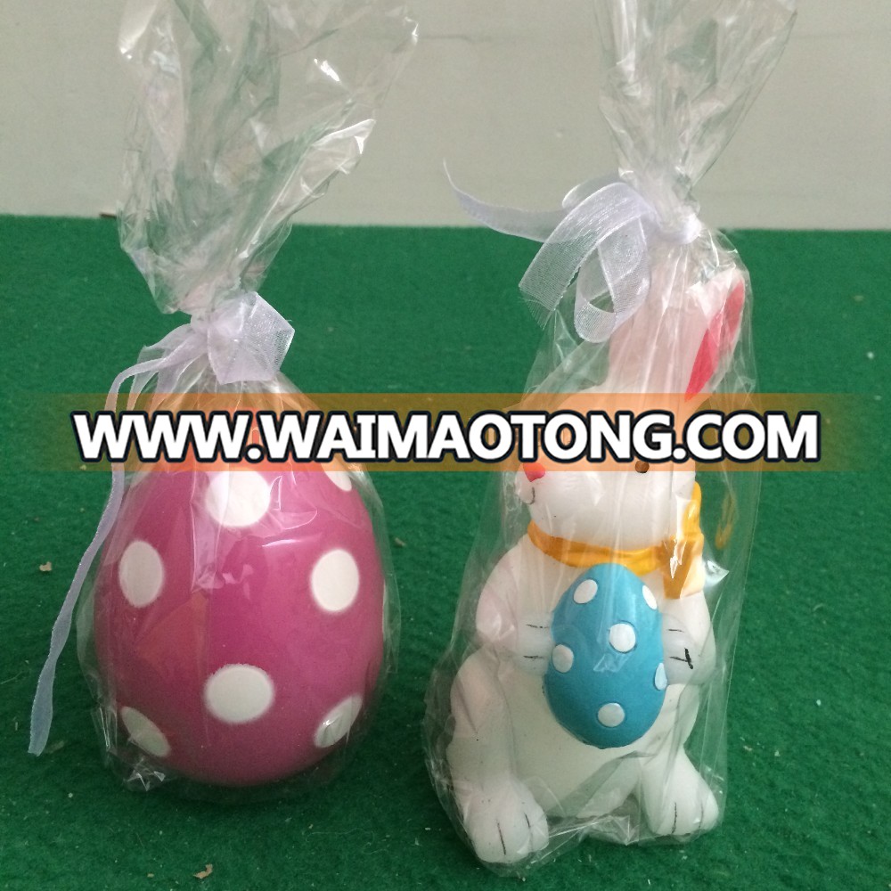 Set of 2 led easter candle led rabbit egg candles led flicking candle real wax easter candle led scented candle for easter