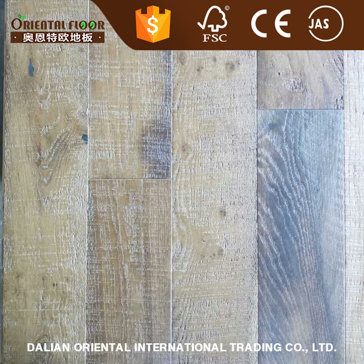 Handscraped and antique color solid oak restaurant flooring