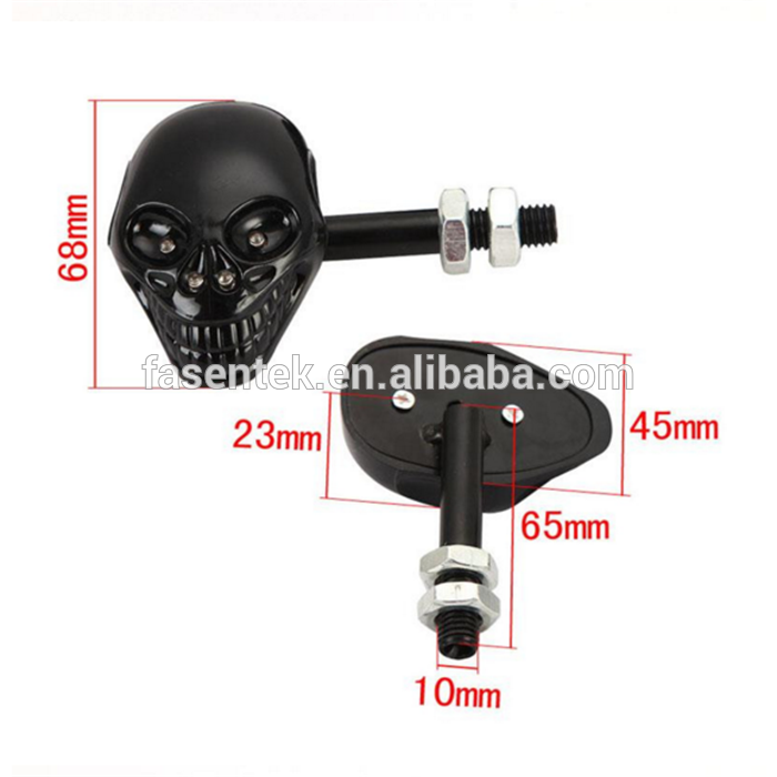 Black Skull Skeleton Head Motorcycle Turn Signals Indicators Light Lamp Universal 12V Amber Motorbike Light Cruiser Sport