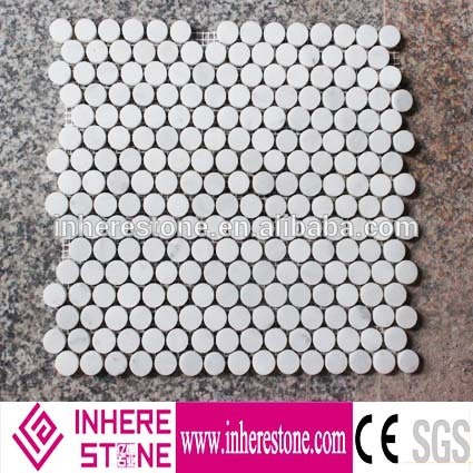 White Penny Round Mosaic Tile