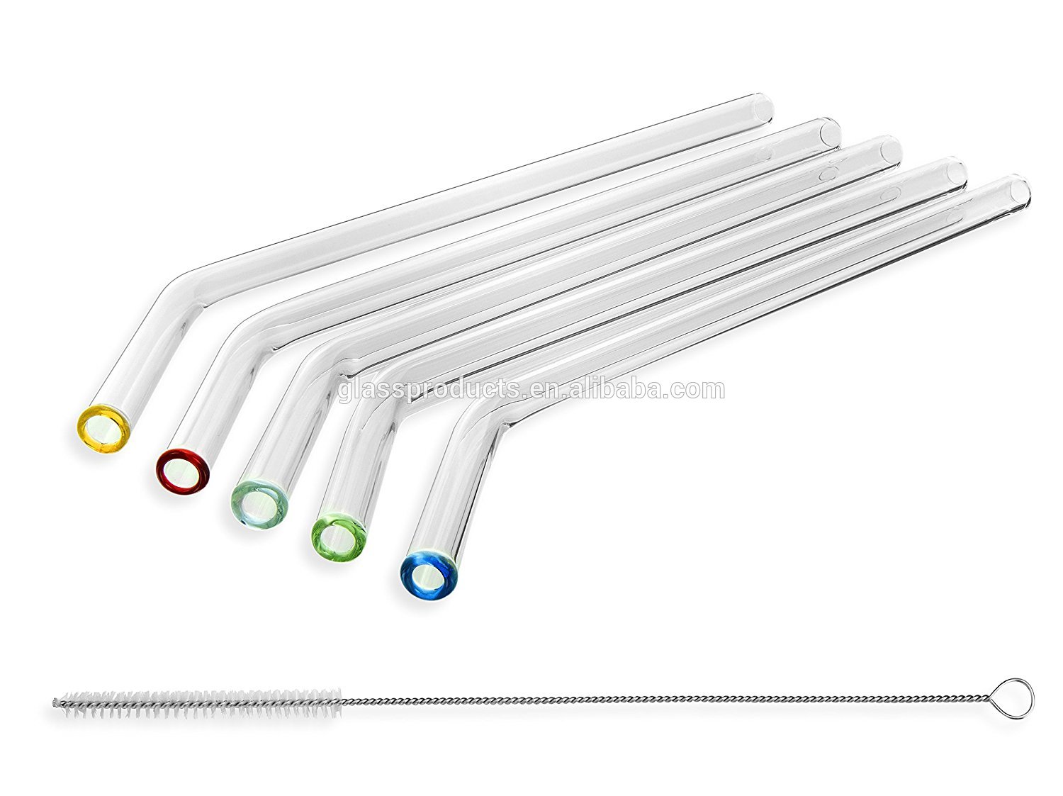 Diameter 10mm Reusable Glass Drinking Straws with Colored Tip