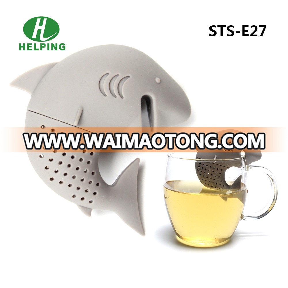 Latest Design Gray Color Shark Shape Tea Infuser Silicone Amazon Best Price