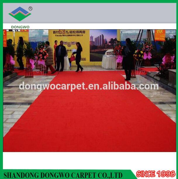 Red color cheap wall to wall carpet for exhibition one -time use