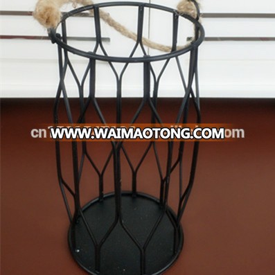 Decorative cheap iron black hanging candle holder for wedding favors