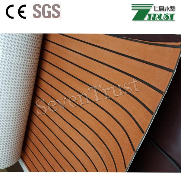 Anti-slip Customized EVA Faux Teak Sheet Boat Flooring