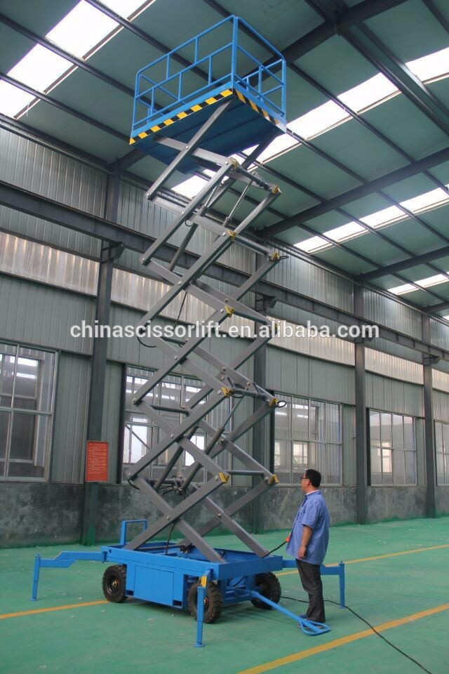 Electric scissor lift four wheels mobile scissor lift manual full rise scissor lif WLY0.5-10