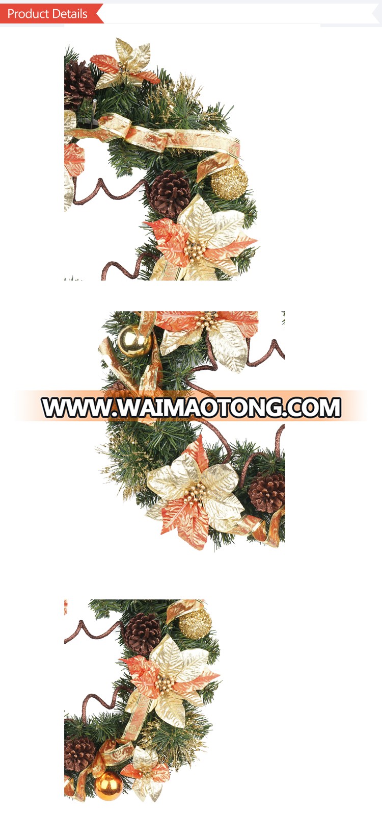 Wholesale supplies mini artificial decorations door hanger advent flower christmas wreaths