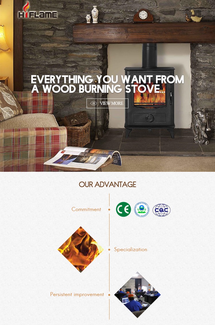 Hot Sale Hiflame GR908 high quality Steel plate wood burning fireplace stove with log stand