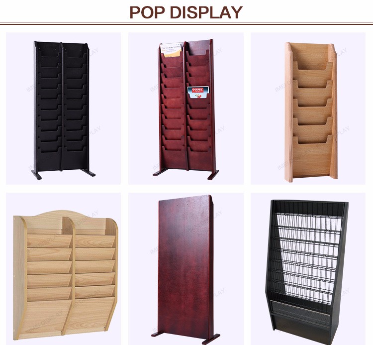 Professional customized commercial wood boutique brochure display racks