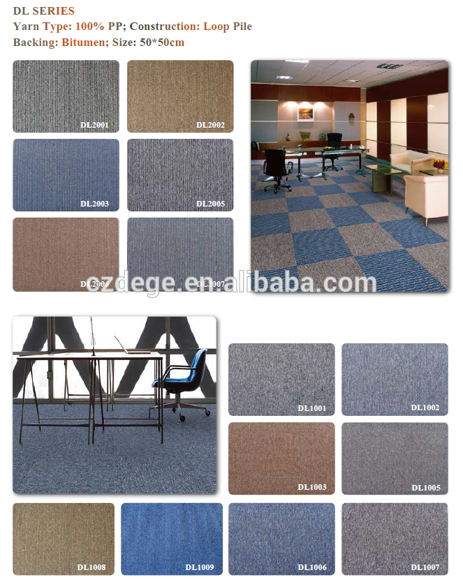 Commercial Fire-resistant PVC Backing Carpet Tiles