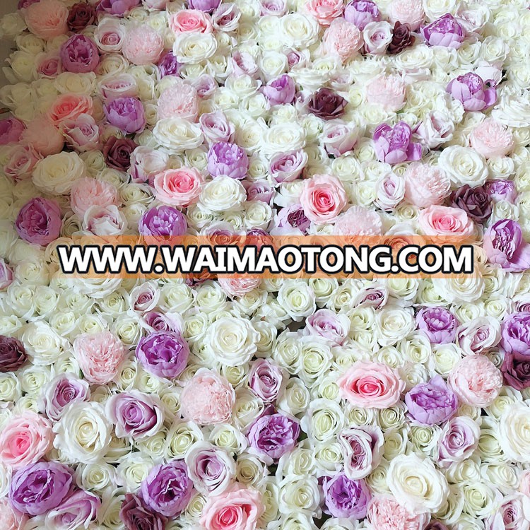 IFG flower wedding decoration wall white rose  flower wall panels with orchid 40*60/50*50