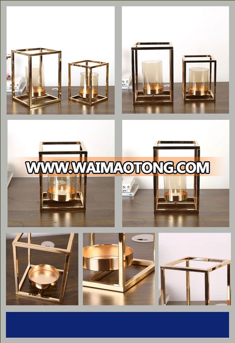 NO H011 Retro square two size candle holder for family  Lighting Decoration