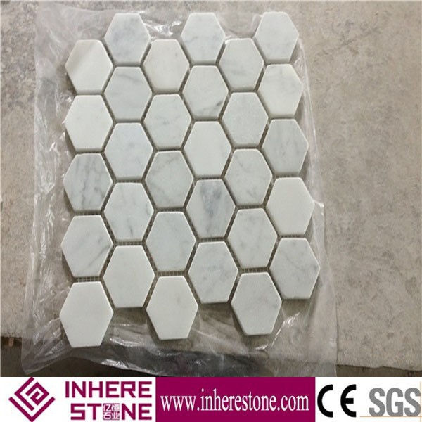 White marble mosaic tile