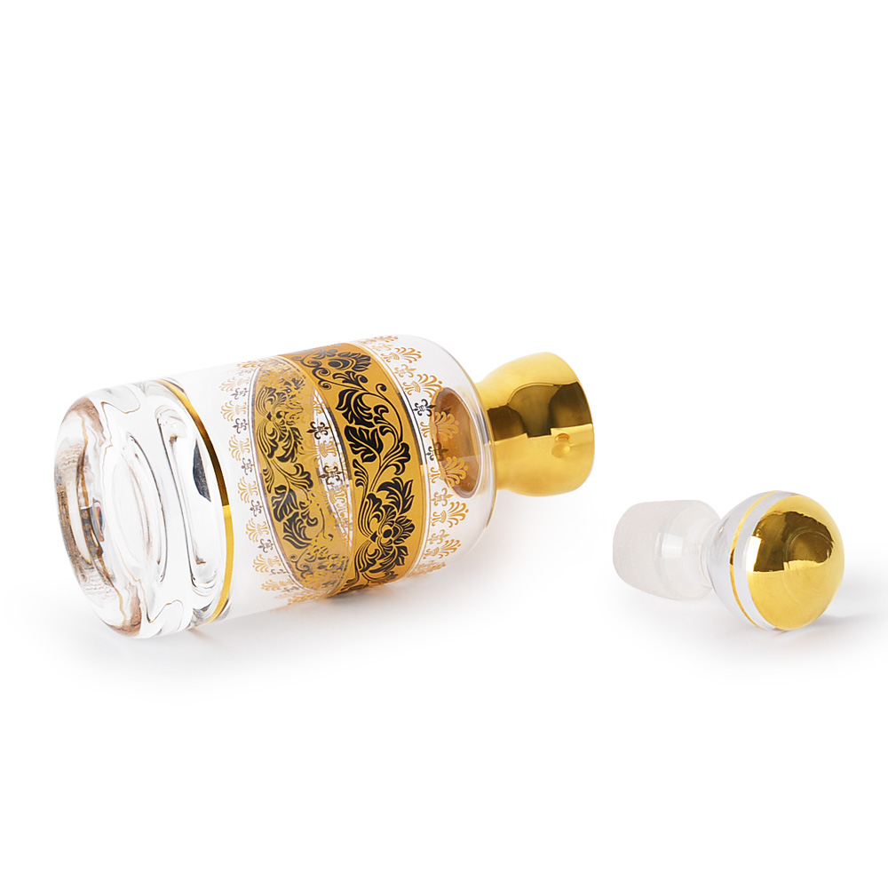 Traditional Fancy Crystal Amber Glass Essential Oil Perfume Bottle