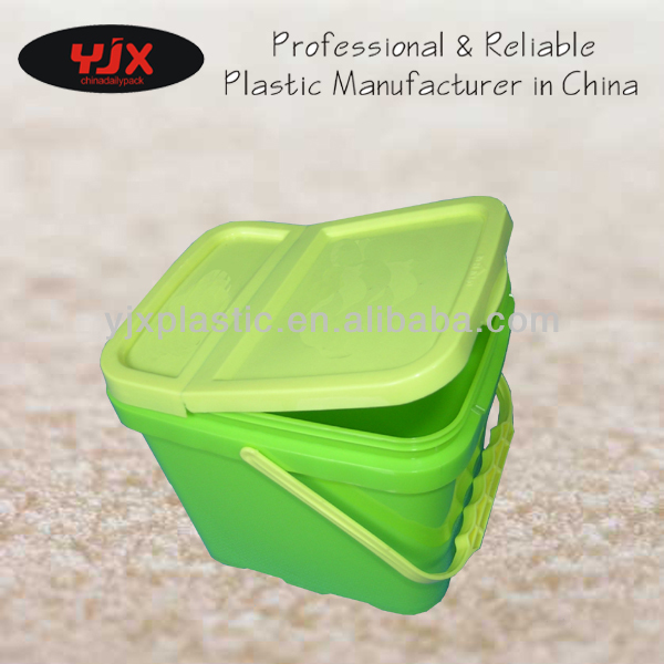 PP plastic square buckets with handle