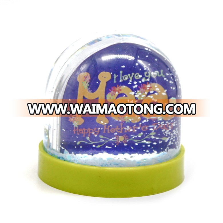 Mother's Day Gift Plastic Crafts Photo Snow Globe Picture Frame Water Globe