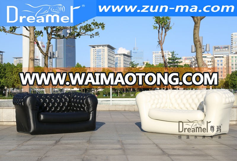 White velvet air outdoor inflatable sofa, China rubber blow up sofa