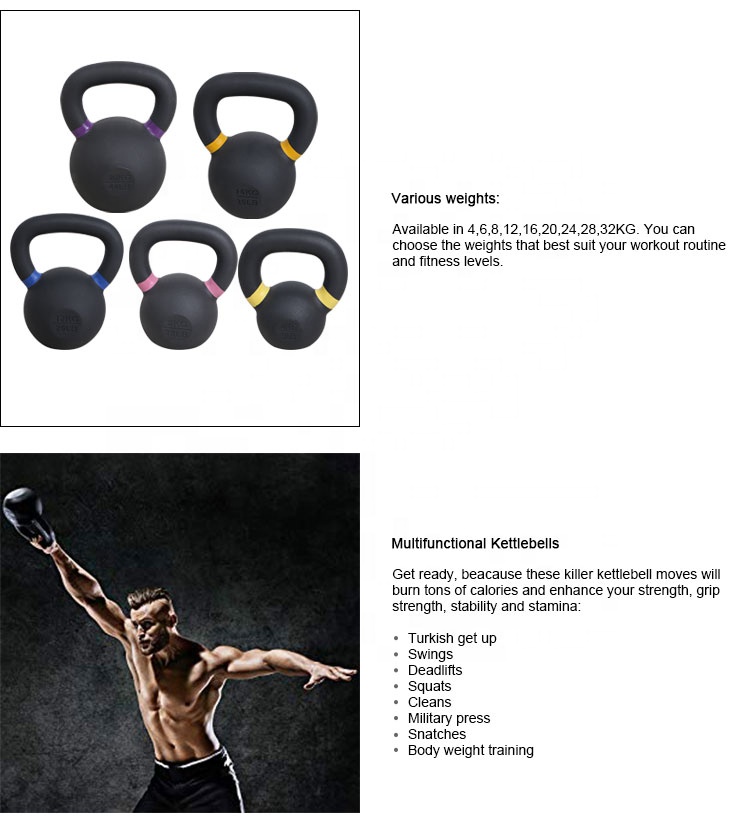 OKPRO Gravity Black Cast Iron Powder Coated Kettlebell