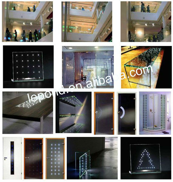 transparent glass led display/glass with led lights