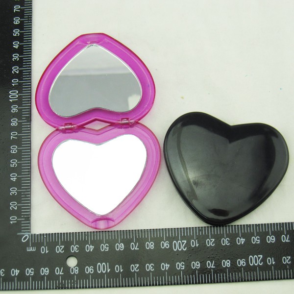 heart compact mirror double way side folding pocket mirror customized logo,promotion