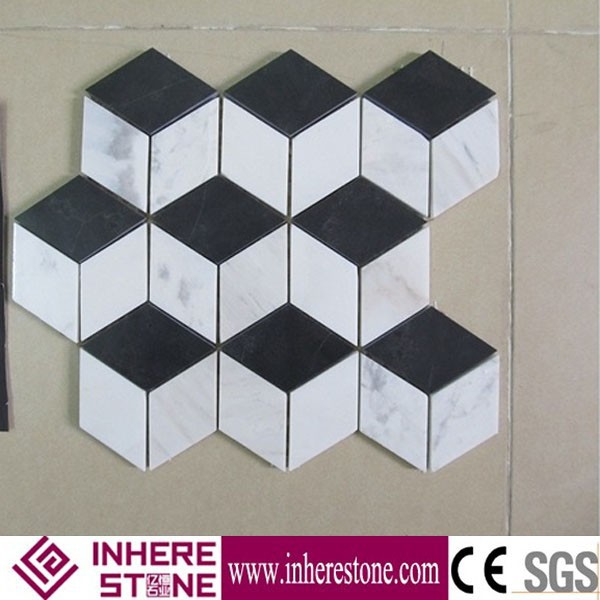 calacatta herringbone mosaic tile