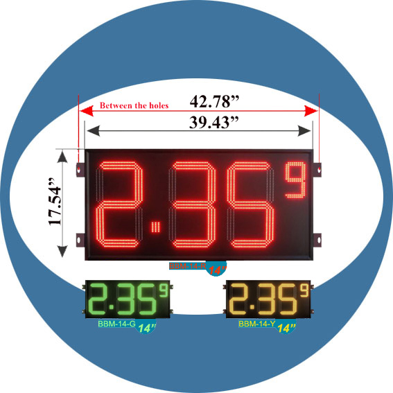 14 inch oil price sign led digital gas station