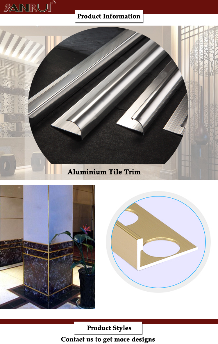 Home design shaped inner Metal corner tile trim