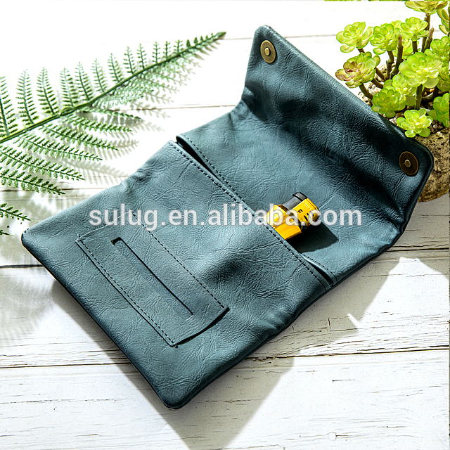 High quality customized Wallet Leather tobacco pouch bag case rolling cigarettesoft pu leather tobacco pouch