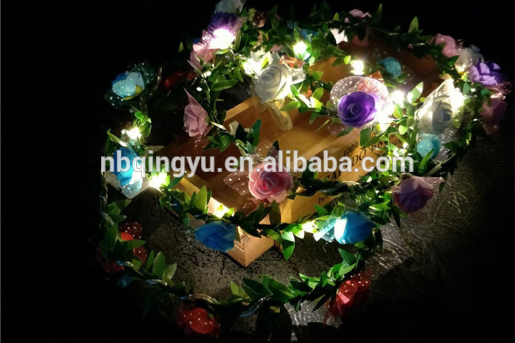 Battery Operated ROSE Flower LED String Lights 1.8ft Ring 10LED Flowers for Indoor & Outdoor Garden, Wedding Decoration