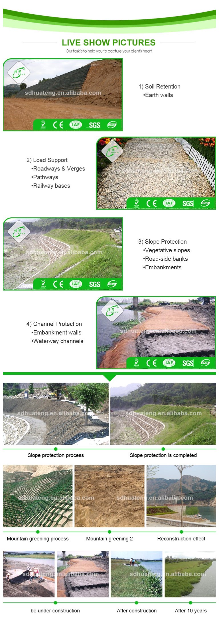 China Geocell Retaining Walls 100mm Hdpe Geocell Price For Retaining Wall