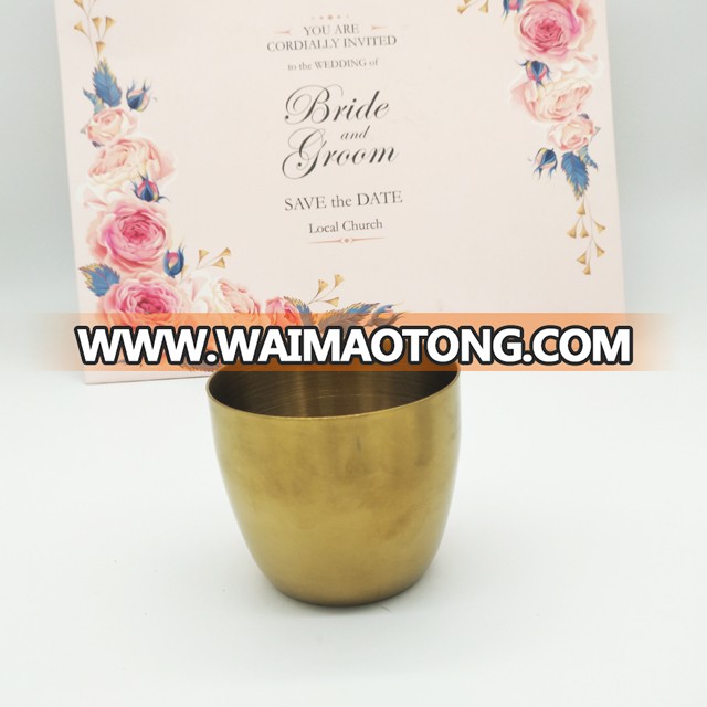 wholesale customized  hot sale candle jar,candle holder metal cup,matte gold candle cup