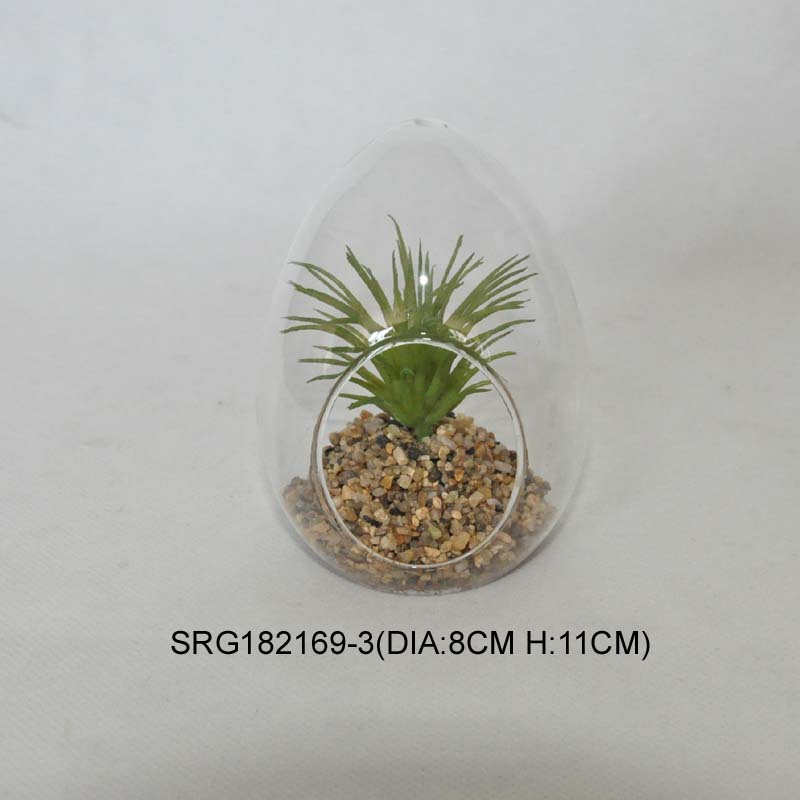 glass ball christmas ornaments potted succulent plant