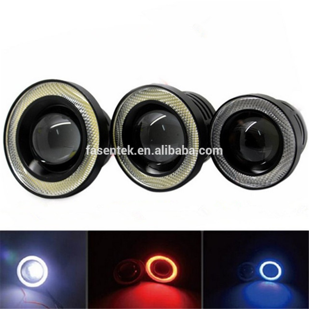 12V 30W COB Angel Eyes Fog Light LED Daytime Running Light 2.5 inch 3 inch 3.5 inch