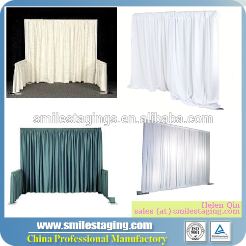 pipe and drape kits velvet&chiffon drape curtain for wedding decoration