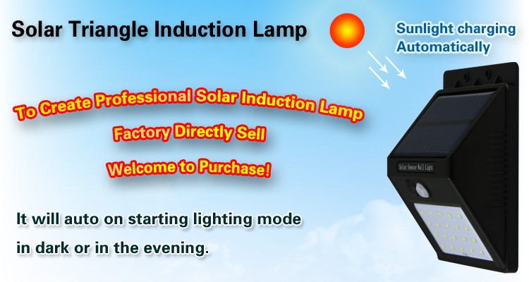 Modern Design Plastic 20 led Lamps Solar Triangle Wall Light