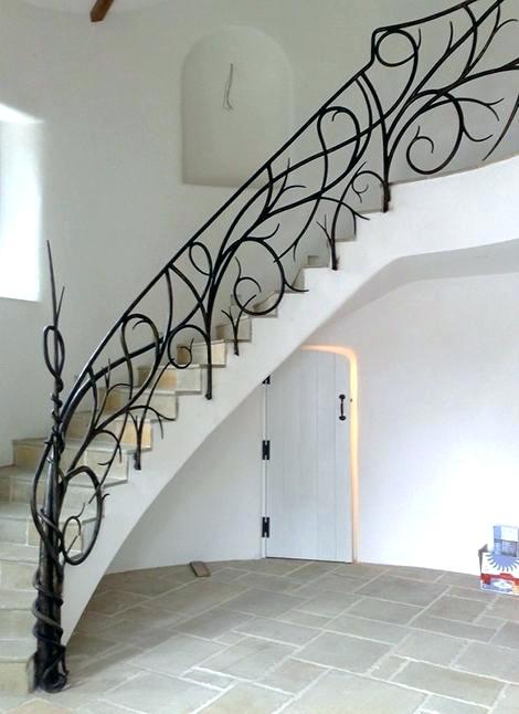 elegant iron staircase rail