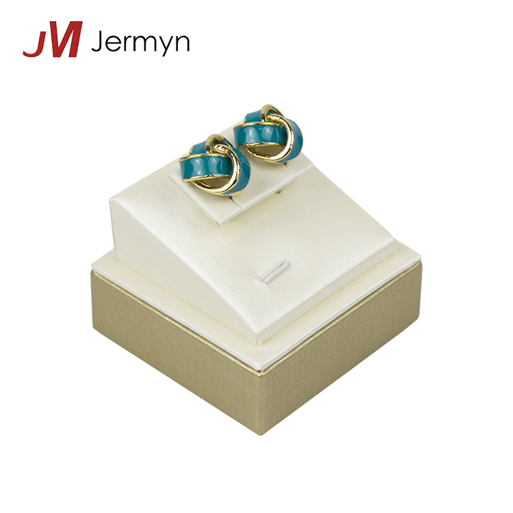 Custom Logo Jewels Ring Necklace Showcase PU Leather Jewelry Display Stand