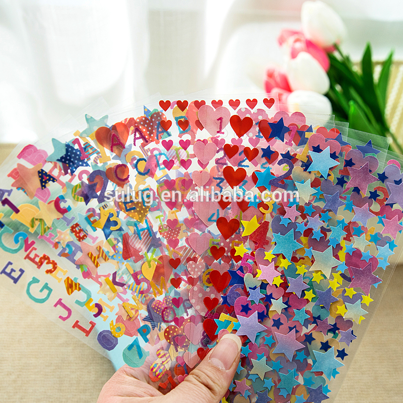 Pvc Transparent Korean Stickers Papers Flakes Kids Decorative For Cards Stationery