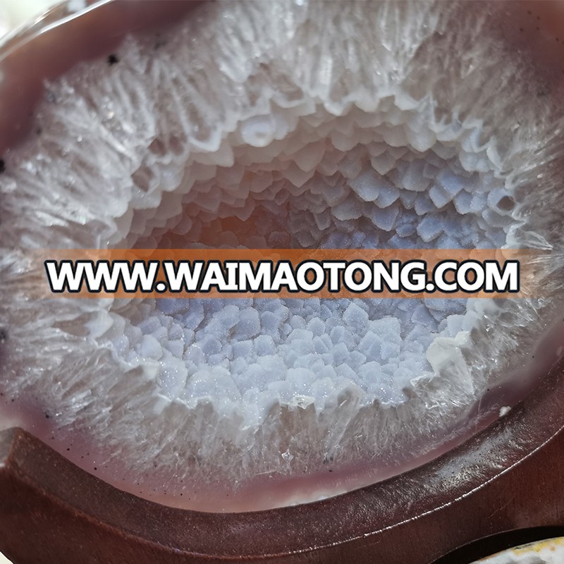 Blue Agate Cornucopia Geode Stone Bowl for Sale