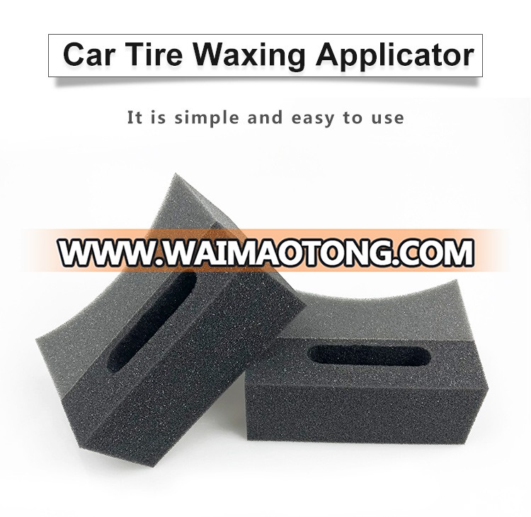 High density sponge Car Tire Cleaning Polyurethane Foam Wax Pad Gray Sponge Tyre Waxing Applicator pads