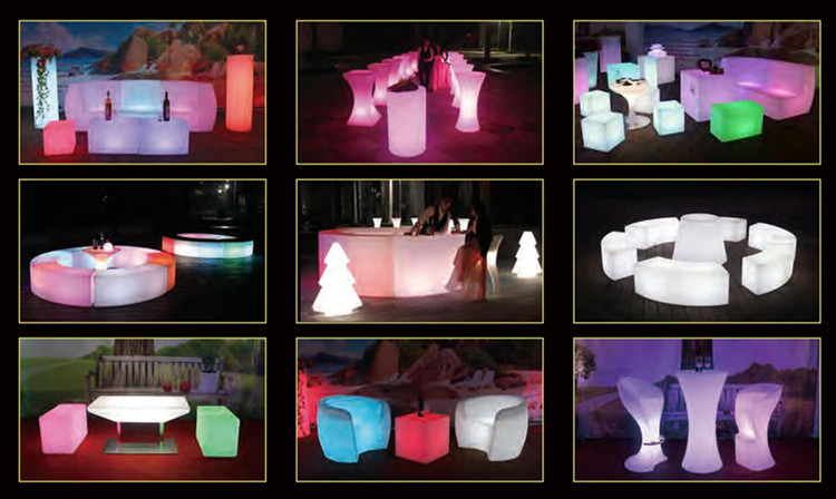 Plastic Garden Waterproof Led Outdoor Furniture